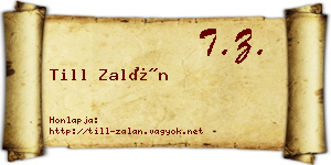 Till Zalán névjegykártya